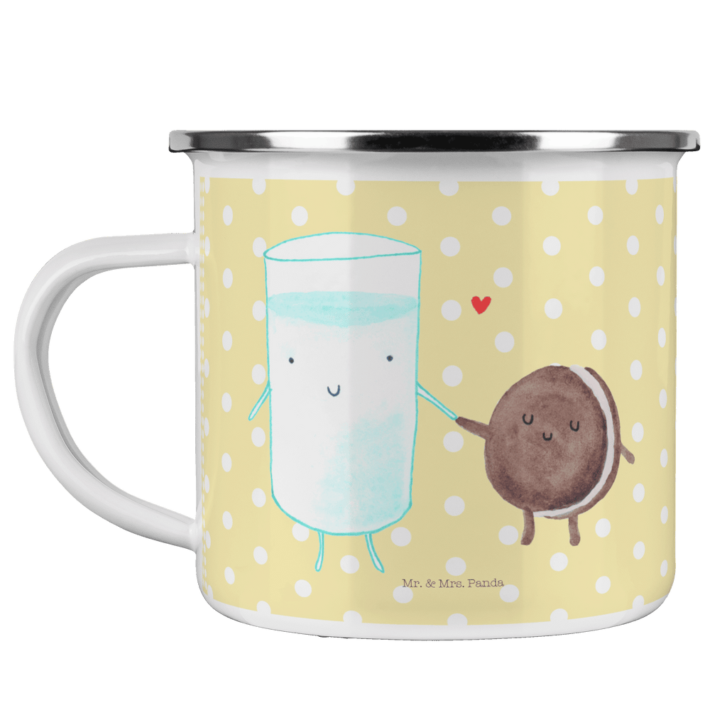 Camping Emaille Tasse Milch & Keks Campingtasse, Trinkbecher, Metalltasse, Outdoor Tasse, Emaille Trinkbecher, Blechtasse Outdoor, Emaille Campingbecher, Edelstahl Trinkbecher, Metalltasse für Camping, Kaffee Blechtasse, Camping Tasse Metall, Tiermotive, Gute Laune, lustige Sprüche, Tiere, Milk, Cookie, Milch, Keks, Kekse, Kaffee, Einladung Frühstück, Motiv süß, romantisch, perfektes Paar