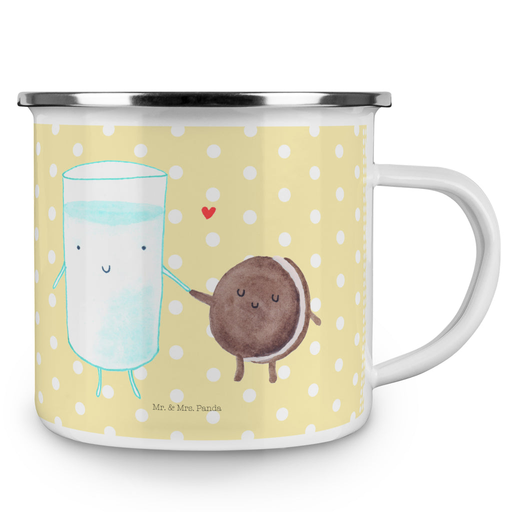 Camping Emaille Tasse Milch & Keks Campingtasse, Trinkbecher, Metalltasse, Outdoor Tasse, Emaille Trinkbecher, Blechtasse Outdoor, Emaille Campingbecher, Edelstahl Trinkbecher, Metalltasse für Camping, Kaffee Blechtasse, Camping Tasse Metall, Tiermotive, Gute Laune, lustige Sprüche, Tiere, Milk, Cookie, Milch, Keks, Kekse, Kaffee, Einladung Frühstück, Motiv süß, romantisch, perfektes Paar