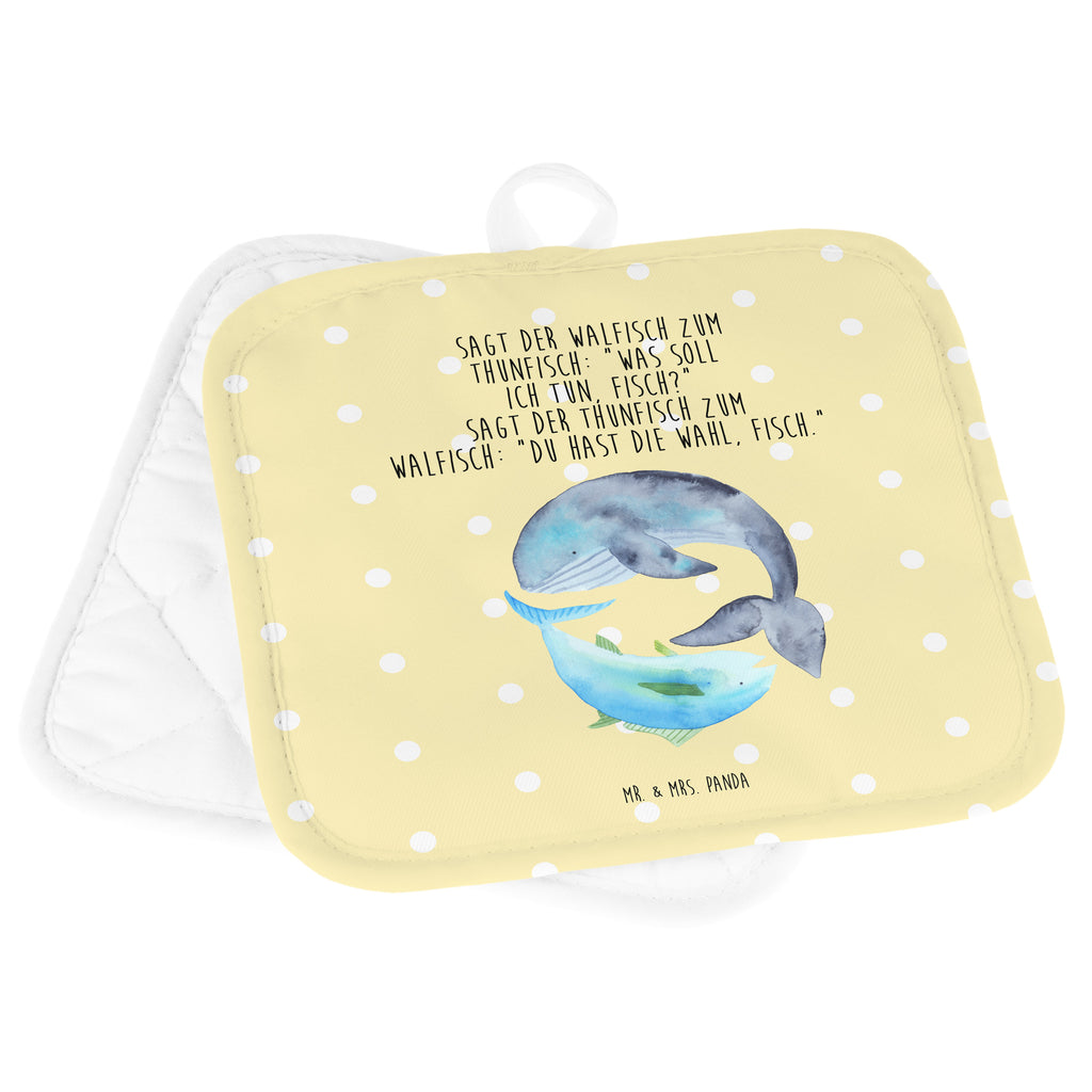 2er Set Topflappen  Walfisch & Thunfisch Topflappen, Topfuntersetzer, Ofenhandschuh, Topflappen Set, Topflappen lustig, Topflappen mit Spruch, Tiermotive, Gute Laune, lustige Sprüche, Tiere, Wal, Wahl, Tunfisch, Wortwitz lustig, Spruch lustig, Flachwitz, Witz, Spruch des Tages, Flachwitz Geschenk