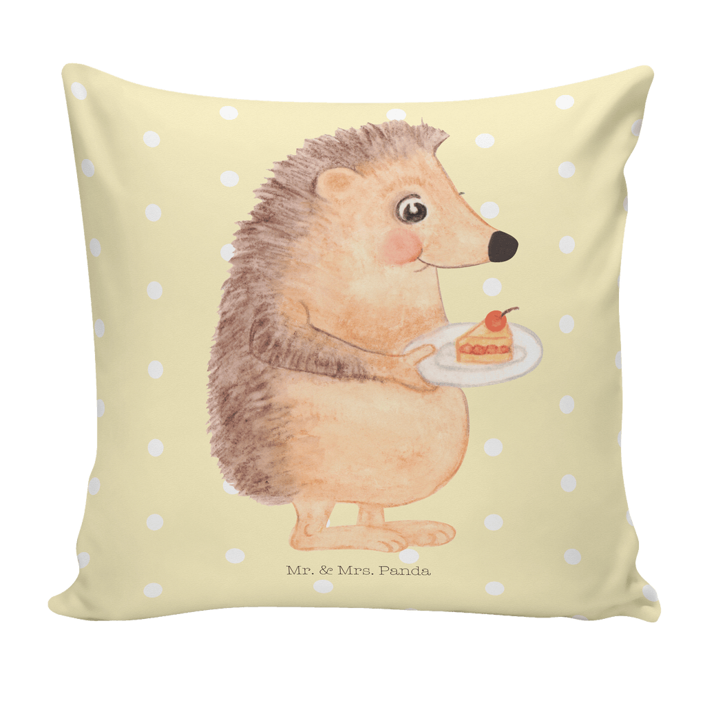 40x40 Kissen Igel mit Kuchenstück Kissenhülle, Kopfkissen, Sofakissen, Dekokissen, Motivkissen, Tiermotive, Gute Laune, lustige Sprüche, Tiere, Igel, Essen Spruch, Kuchen, Backen Geschenk, Kuchen backen, Einladung Party, Geburtstagskuchen, Torte