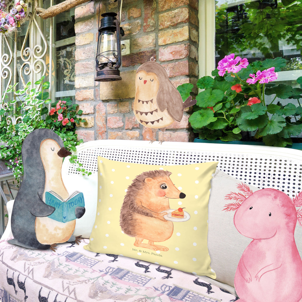 40x40 Kissen Igel mit Kuchenstück Kissenhülle, Kopfkissen, Sofakissen, Dekokissen, Motivkissen, Tiermotive, Gute Laune, lustige Sprüche, Tiere, Igel, Essen Spruch, Kuchen, Backen Geschenk, Kuchen backen, Einladung Party, Geburtstagskuchen, Torte