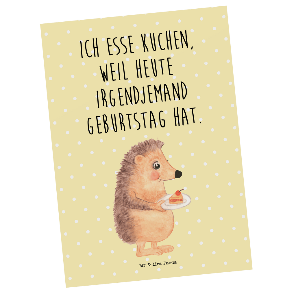 Postkarte Igel mit Kuchenstück Geschenkkarte, Grußkarte, Karte, Einladung, Ansichtskarte, Geburtstagskarte, Einladungskarte, Dankeskarte, Tiermotive, Gute Laune, lustige Sprüche, Tiere, Igel, Essen Spruch, Kuchen, Backen Geschenk, Kuchen backen, Einladung Party, Geburtstagskuchen, Torte