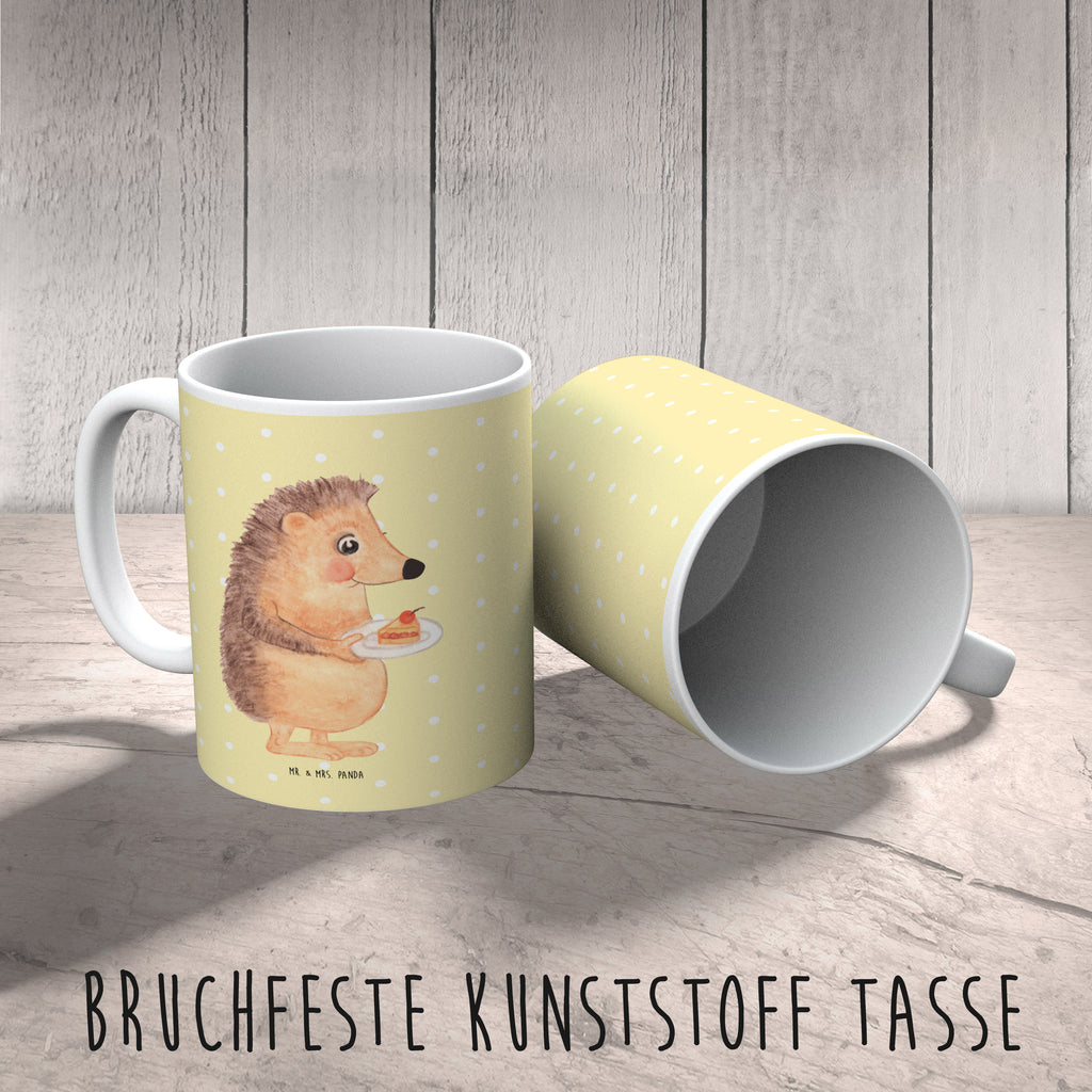 Kindertasse Igel mit Kuchenstück Kunststoff Tasse, Kindergarten, Tasse, Trinkbecher, Camping Becher, Kaffeetasse, Kunststoffbecher, Kindergartenbecher, Outdoorgeschirr, Kunststoffgeschirr, Reisebecher, Reisetasse, Kinderbecher, Tiermotive, Gute Laune, lustige Sprüche, Tiere, Igel, Essen Spruch, Kuchen, Backen Geschenk, Kuchen backen, Einladung Party, Geburtstagskuchen, Torte