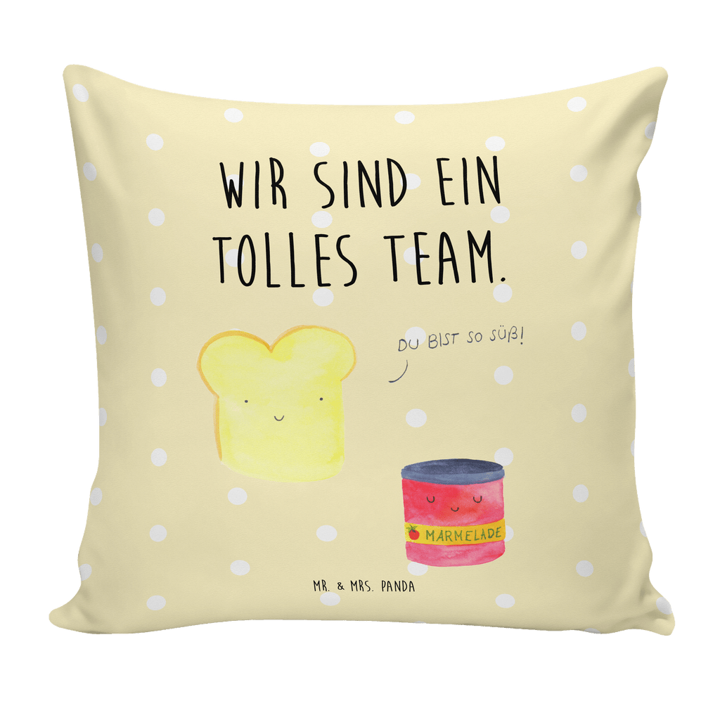 40x40 Kissen Toast & Marmelade Kissenhülle, Kopfkissen, Sofakissen, Dekokissen, Motivkissen, Tiermotive, Gute Laune, lustige Sprüche, Tiere, Toast, Marmelade, Dreamteam, süße Postkarte, süß, Küche Deko, Küche Spruch, Frühstück Einladung, Brot, Toastbrot