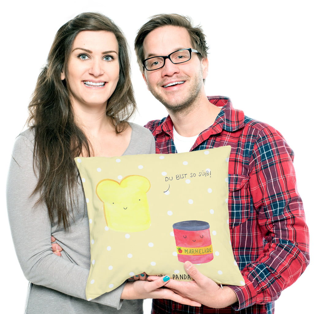 40x40 Kissen Toast & Marmelade Kissenhülle, Kopfkissen, Sofakissen, Dekokissen, Motivkissen, Tiermotive, Gute Laune, lustige Sprüche, Tiere, Toast, Marmelade, Dreamteam, süße Postkarte, süß, Küche Deko, Küche Spruch, Frühstück Einladung, Brot, Toastbrot