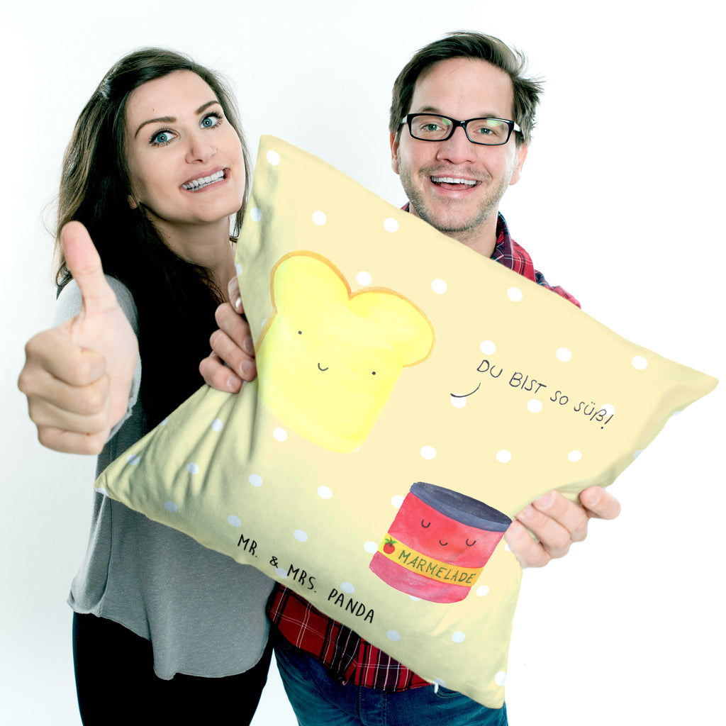 40x40 Kissen Toast & Marmelade Kissenhülle, Kopfkissen, Sofakissen, Dekokissen, Motivkissen, Tiermotive, Gute Laune, lustige Sprüche, Tiere, Toast, Marmelade, Dreamteam, süße Postkarte, süß, Küche Deko, Küche Spruch, Frühstück Einladung, Brot, Toastbrot