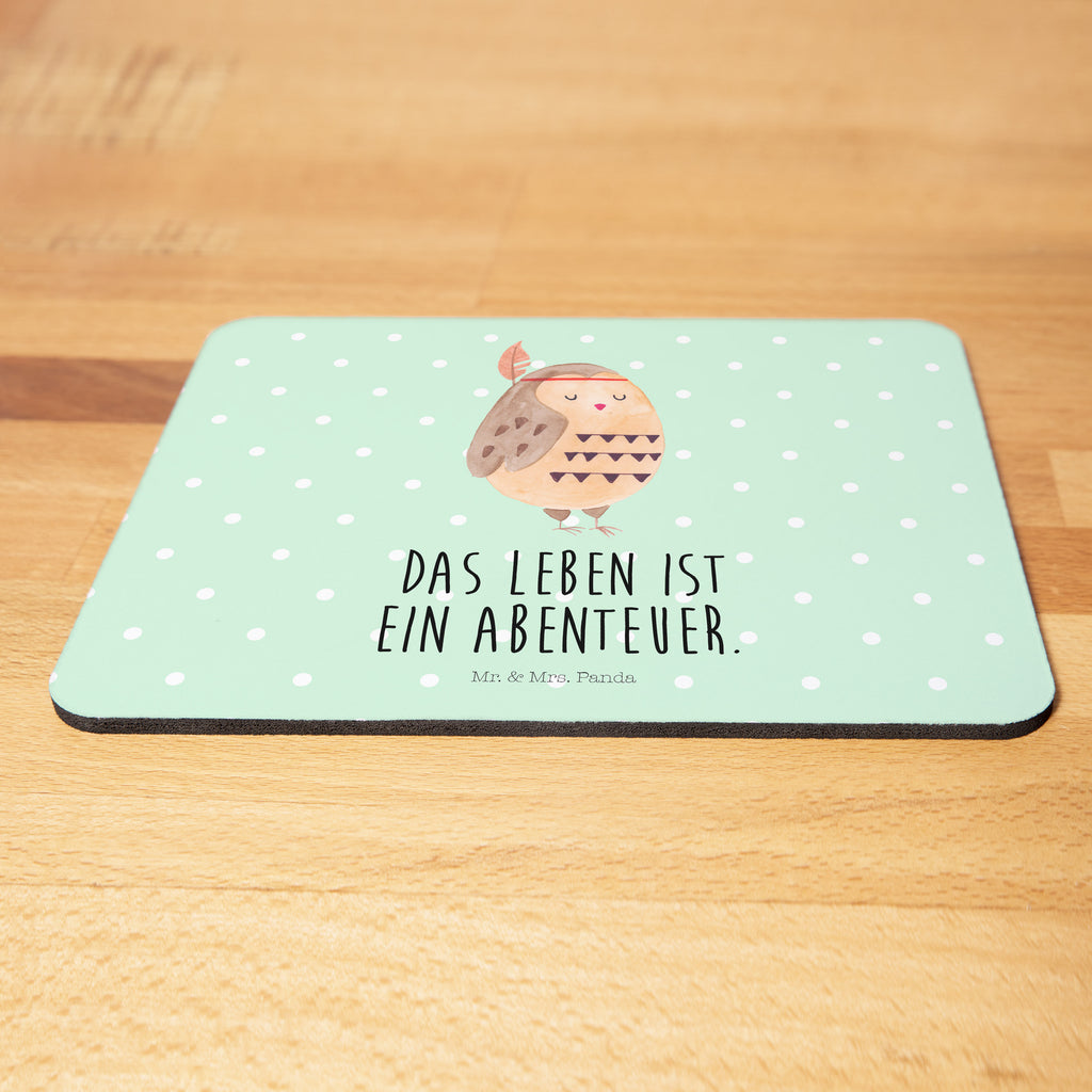 Mauspad Eule Federschmuck Mousepad, Computer zubehör, Büroausstattung, PC Zubehör, Arbeitszimmer, Mauspad, Einzigartiges Mauspad, Designer Mauspad, Eule, Eule Deko, Owl, Das Leben ist ein Abenteuer, Reisespruch, Federschmuck, Dekoration