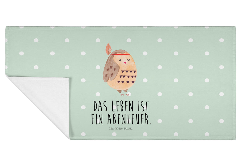 50 x 100 Handtuch Eule Federschmuck Handtuch, Badehandtuch, Badezimmer, Handtücher, groß, Kinder, Baby, Eule, Eule Deko, Owl, Das Leben ist ein Abenteuer, Reisespruch, Federschmuck, Dekoration