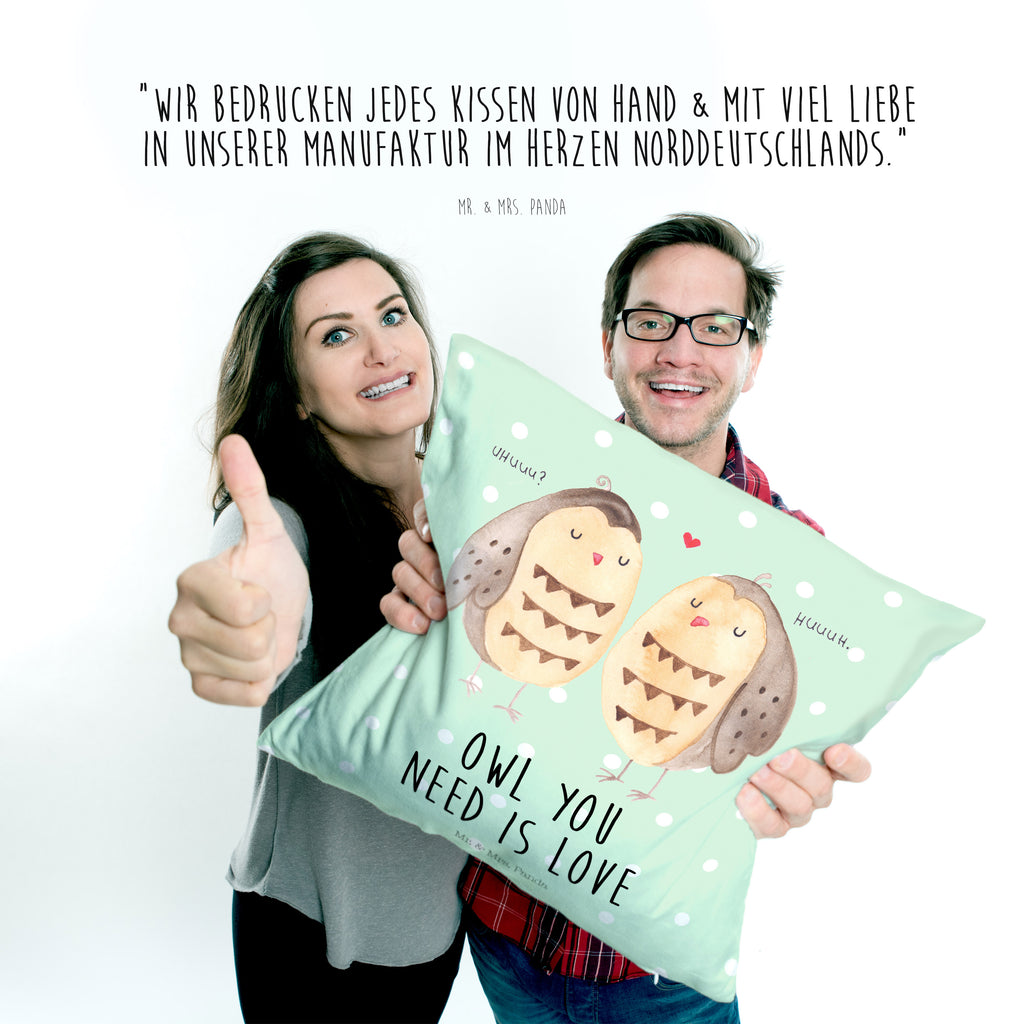 40x40 Kissen Eule Liebe Kissenhülle, Kopfkissen, Sofakissen, Dekokissen, Motivkissen, Eule, Eule Deko, Liebe, Hochzeit Spruch, Owl, All you need is love, Liebe Spruch, Freundin Geschenk, Freund, Wortspiel lustig