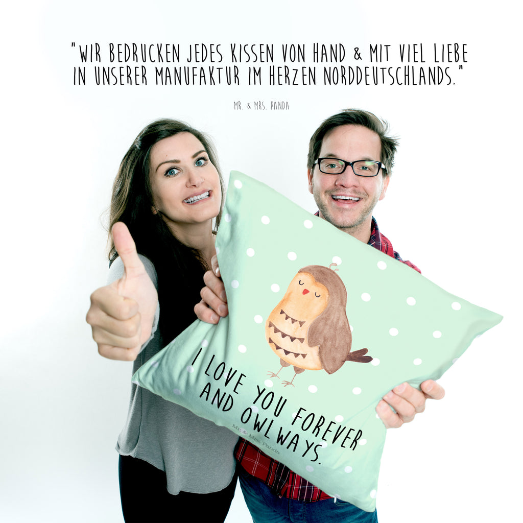 40x40 Kissen Eule Zufrieden Kissenhülle, Kopfkissen, Sofakissen, Dekokissen, Motivkissen, Eule, Eule Spruch, Eule deko, Owl, Liebe Spruch, Romantisch, Wortspiel lustig, Spruch schön, Geschenk Hochzeitstag
