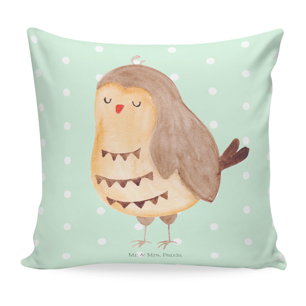 40x40 Kissen Eule Zufrieden Kissenhülle, Kopfkissen, Sofakissen, Dekokissen, Motivkissen, Eule, Eule Spruch, Eule deko, Owl, Liebe Spruch, Romantisch, Wortspiel lustig, Spruch schön, Geschenk Hochzeitstag