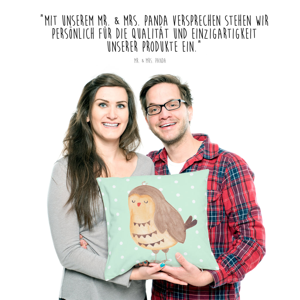40x40 Kissen Eule Zufrieden Kissenhülle, Kopfkissen, Sofakissen, Dekokissen, Motivkissen, Eule, Eule Spruch, Eule deko, Owl, Liebe Spruch, Romantisch, Wortspiel lustig, Spruch schön, Geschenk Hochzeitstag
