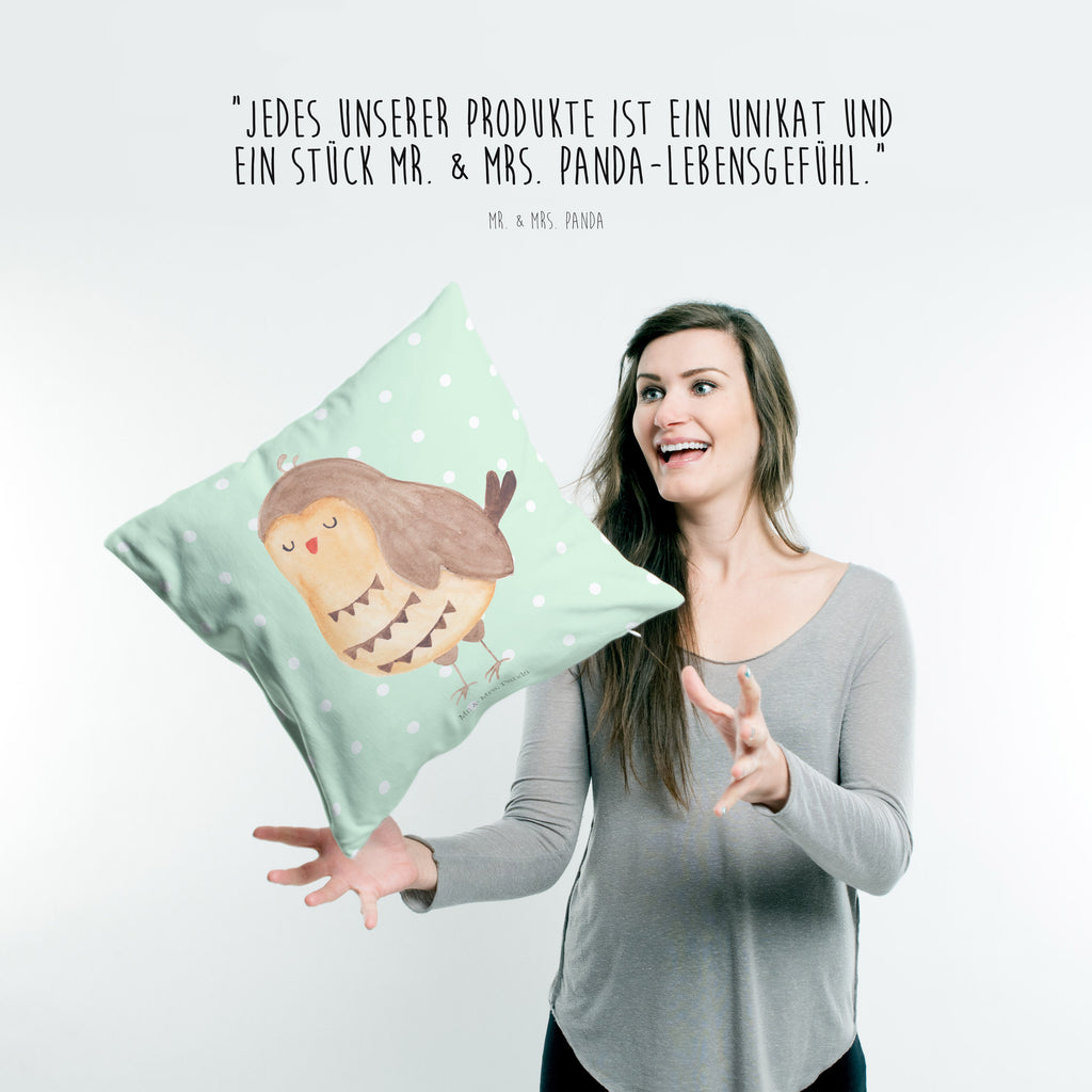 40x40 Kissen Eule Zufrieden Kissenhülle, Kopfkissen, Sofakissen, Dekokissen, Motivkissen, Eule, Eule Spruch, Eule deko, Owl, Liebe Spruch, Romantisch, Wortspiel lustig, Spruch schön, Geschenk Hochzeitstag