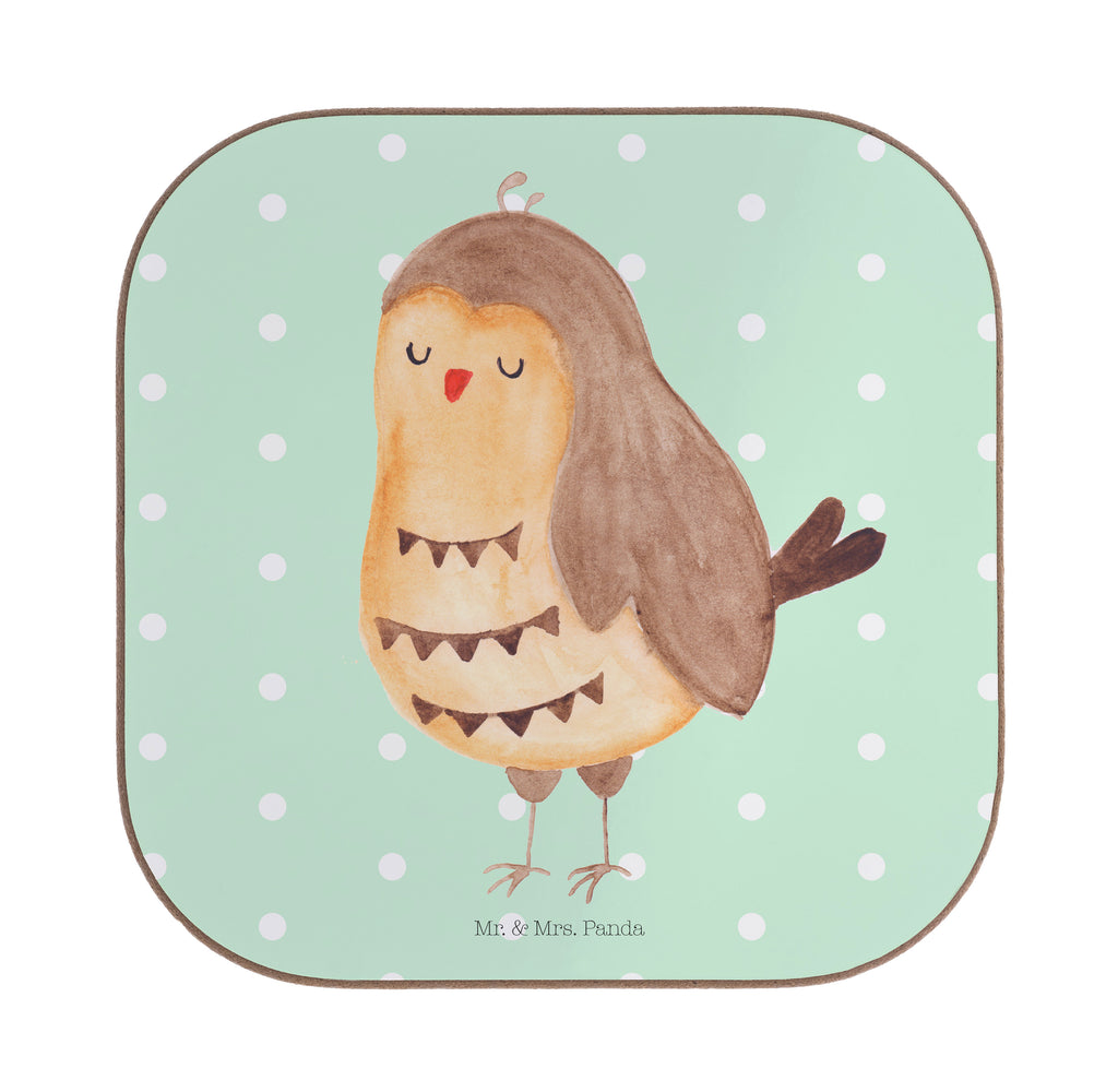 Quadratische Untersetzer Eule Zufrieden Bierdeckel, Glasuntersetzer, Untersetzer Gläser, Getränkeuntersetzer, Eule, Eule Spruch, Eule deko, Owl, Liebe Spruch, Romantisch, Wortspiel lustig, Spruch schön, Geschenk Hochzeitstag