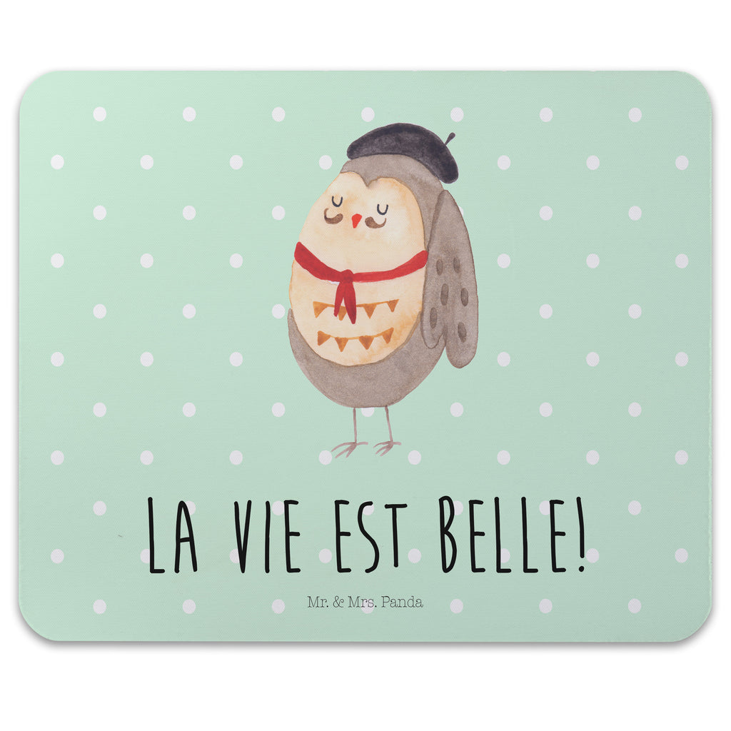 Mauspad Eule Französisch Mousepad, Computer zubehör, Büroausstattung, PC Zubehör, Arbeitszimmer, Mauspad, Einzigartiges Mauspad, Designer Mauspad, Eule, Eulen, Eule Deko, Owl, hibou, La vie est belle, das Leben ist schön, Spruch schön, Spruch Französisch, Frankreich