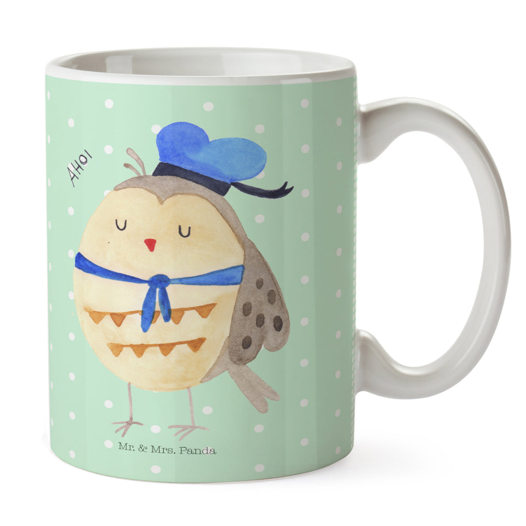 Tasse Eule Matrosen Eule Spruch, Eule Deko, Owl, Wortspiel lustig, Matrose, Freundin, Ehe, Seefahrer, Heimathafen, Hochzeitstag Geschenk   Becher, Kaffeetasse, Kaffeebecher, Tee, Frühstück, Büro  Eule