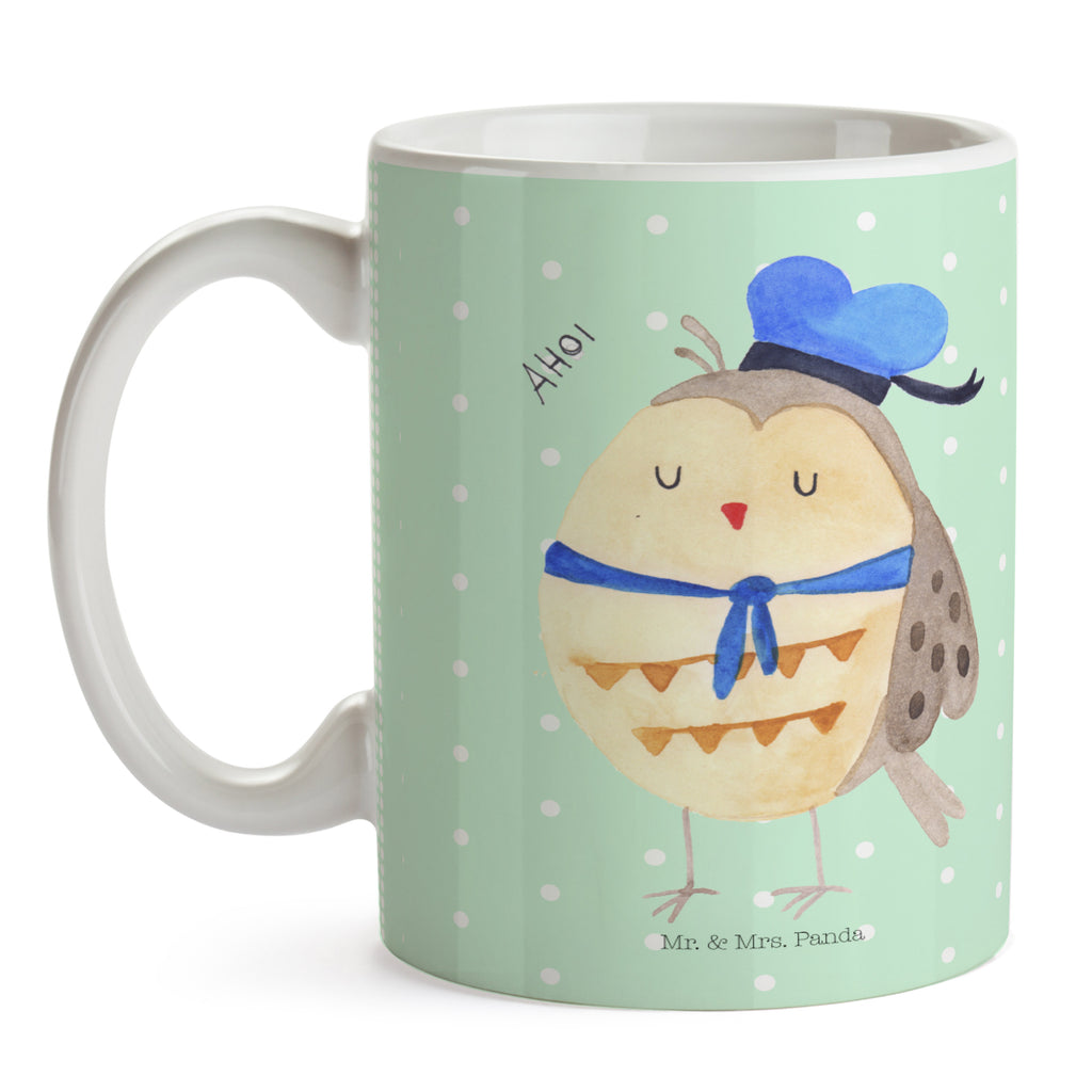 Tasse Eule Matrosen Eule Spruch, Eule Deko, Owl, Wortspiel lustig, Matrose, Freundin, Ehe, Seefahrer, Heimathafen, Hochzeitstag Geschenk   Becher, Kaffeetasse, Kaffeebecher, Tee, Frühstück, Büro  Eule