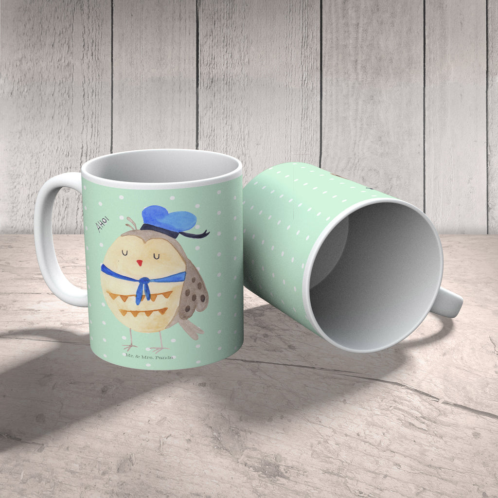 Tasse Eule Matrosen Eule Spruch, Eule Deko, Owl, Wortspiel lustig, Matrose, Freundin, Ehe, Seefahrer, Heimathafen, Hochzeitstag Geschenk   Becher, Kaffeetasse, Kaffeebecher, Tee, Frühstück, Büro  Eule