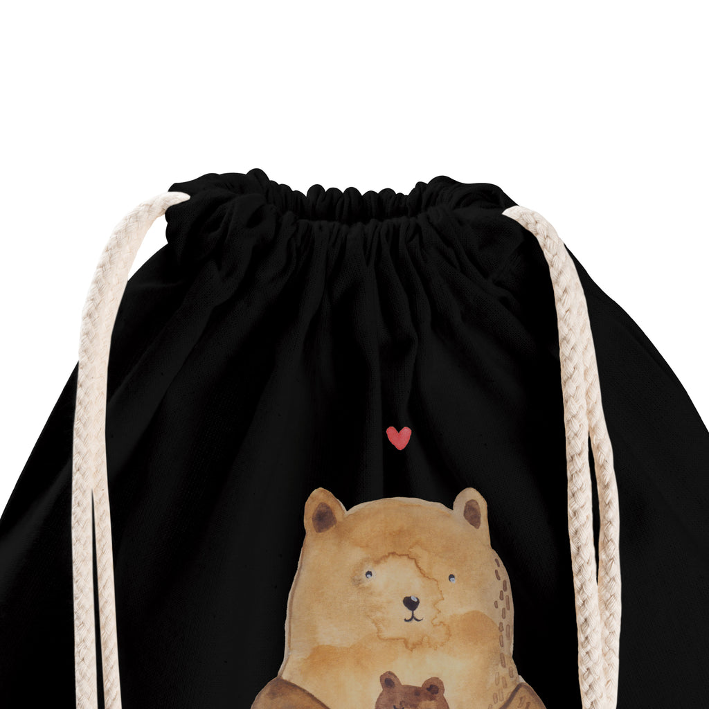 Sportbeutel Bär mit Baby Turnbeutel, Beutel, Sporttasche, Tasche, Stoffbeutel, Bär, Teddy, Teddybär, Eltern, Mutter, Baby, Taufe, Geburt, Nichte, Neffe, Enkel, Enkelin, Täufling, Geburtstag, Glückwunsch