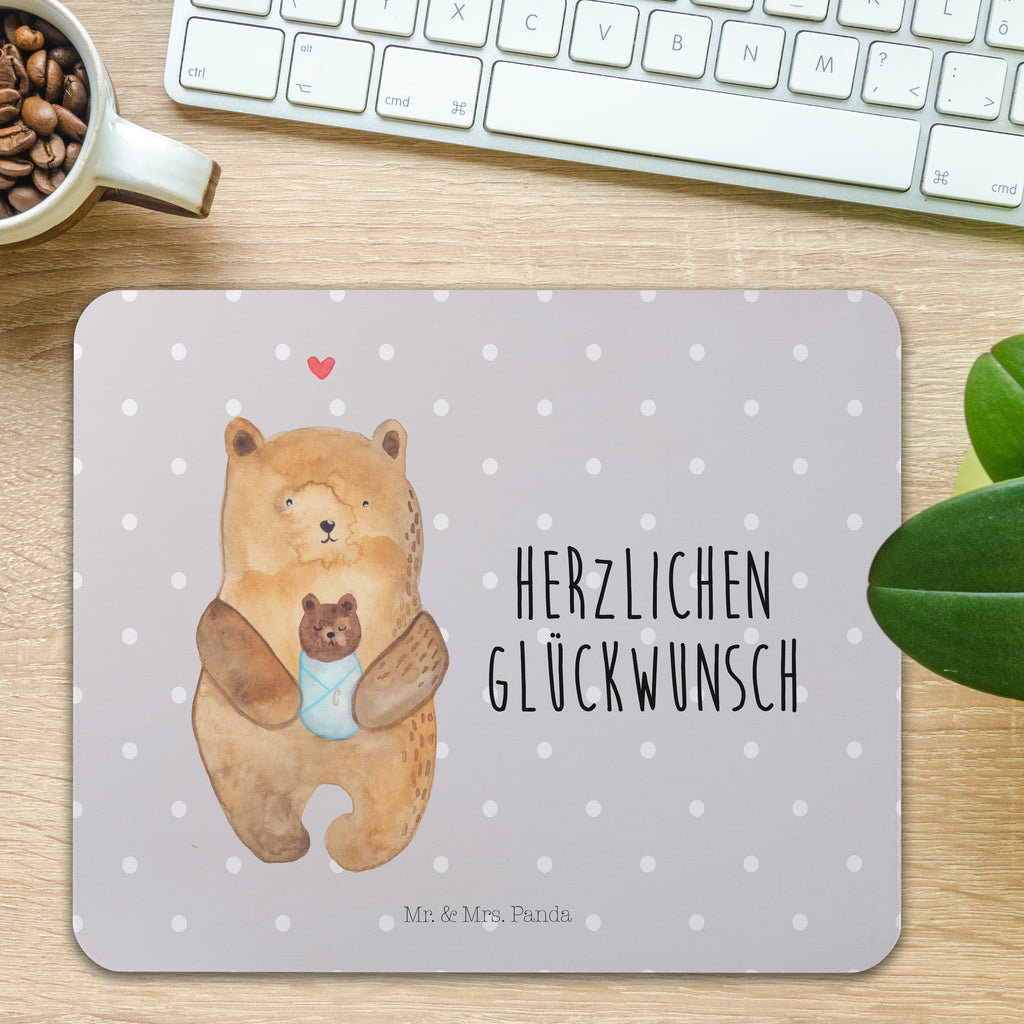 Mauspad Bär mit Baby Mousepad, Computer zubehör, Büroausstattung, PC Zubehör, Arbeitszimmer, Mauspad, Einzigartiges Mauspad, Designer Mauspad, Bär, Teddy, Teddybär, Eltern, Mutter, Baby, Taufe, Geburt, Nichte, Neffe, Enkel, Enkelin, Täufling, Geburtstag, Glückwunsch