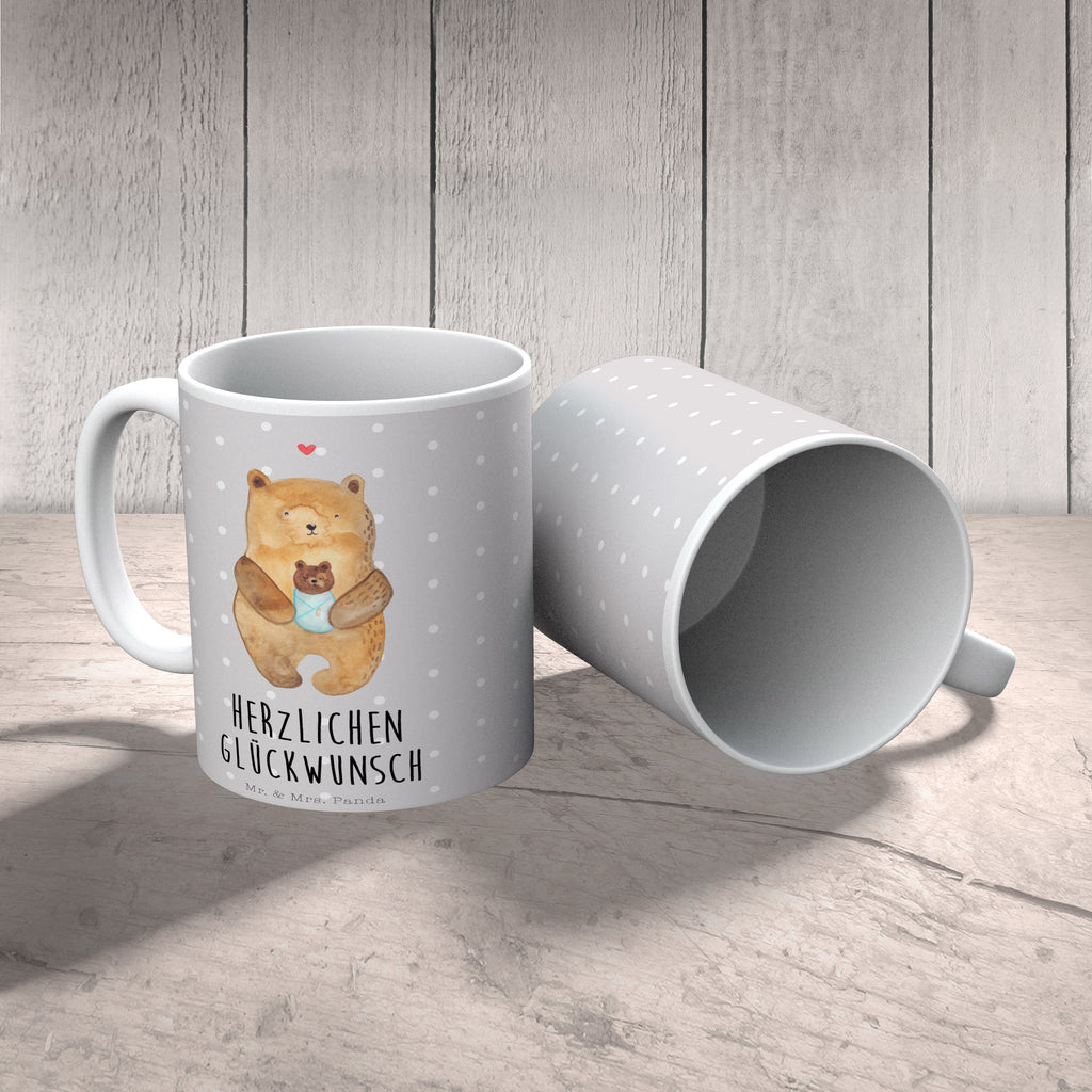 Tasse Bär mit Baby Bär, Eltern, Mutter, Baby, Taufe, Geburt, Nichte, Neffe, Enkel, Enkelin, Täufling, Geburtstag, Glückwunsch Becher, Kaffeetasse, Kaffeebecher, Tee, Frühstück, Büro  Bär, Teddy, Teddybär