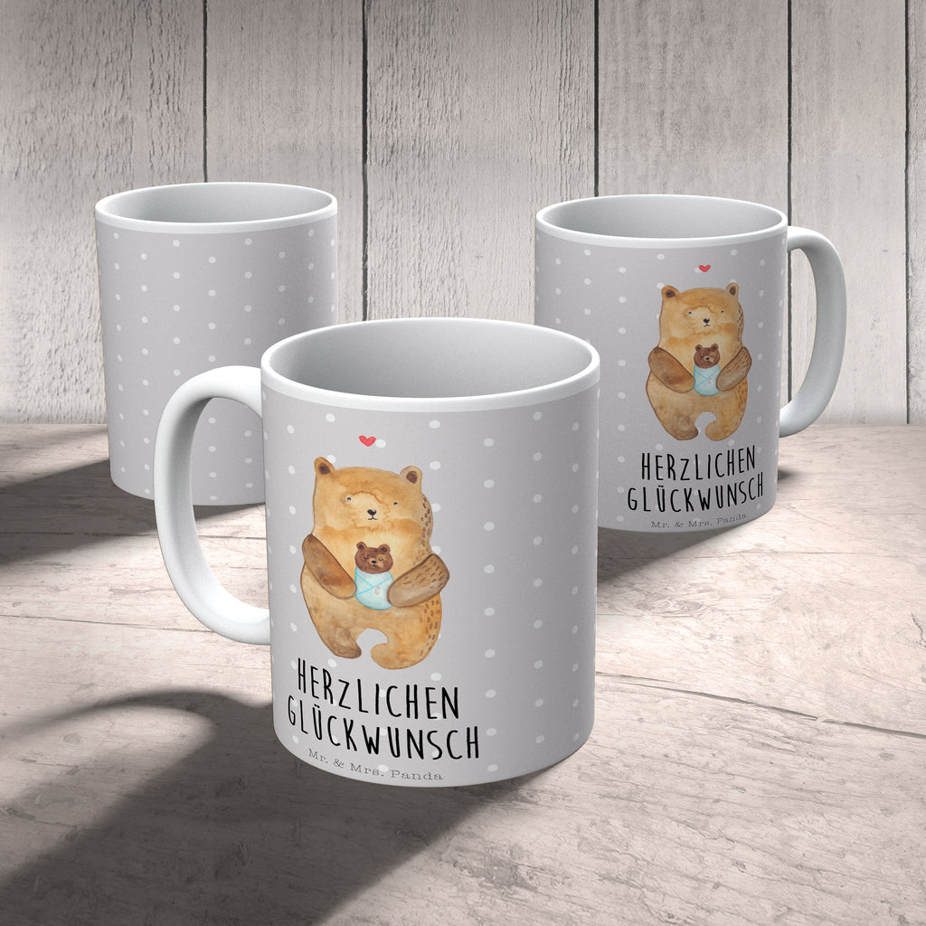 Tasse Bär mit Baby Bär, Eltern, Mutter, Baby, Taufe, Geburt, Nichte, Neffe, Enkel, Enkelin, Täufling, Geburtstag, Glückwunsch Becher, Kaffeetasse, Kaffeebecher, Tee, Frühstück, Büro  Bär, Teddy, Teddybär