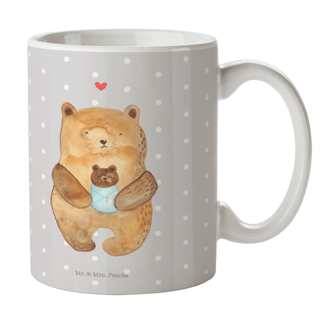 Tasse Bär mit Baby Bär, Eltern, Mutter, Baby, Taufe, Geburt, Nichte, Neffe, Enkel, Enkelin, Täufling, Geburtstag, Glückwunsch Becher, Kaffeetasse, Kaffeebecher, Tee, Frühstück, Büro  Bär, Teddy, Teddybär