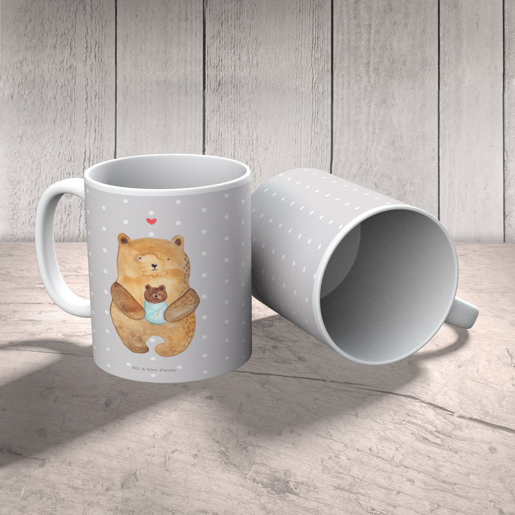 Tasse Bär mit Baby Bär, Eltern, Mutter, Baby, Taufe, Geburt, Nichte, Neffe, Enkel, Enkelin, Täufling, Geburtstag, Glückwunsch Becher, Kaffeetasse, Kaffeebecher, Tee, Frühstück, Büro  Bär, Teddy, Teddybär