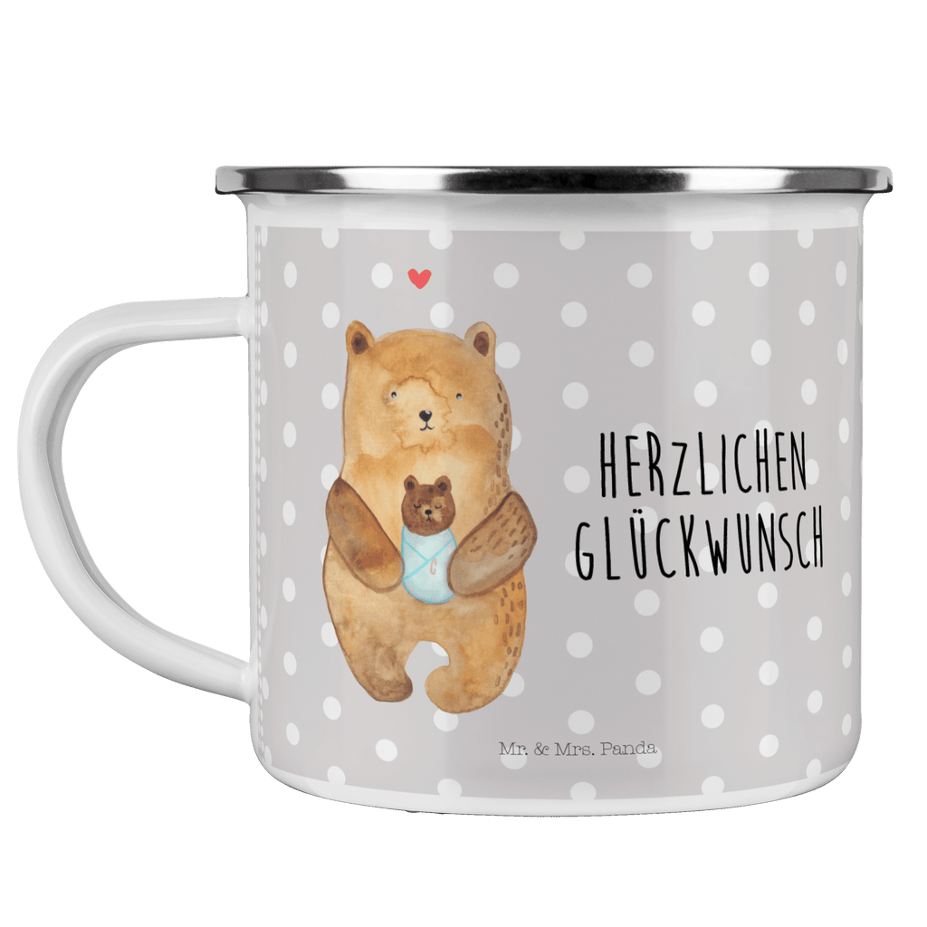 Camping Emaille Tasse Bär mit Baby Campingtasse, Trinkbecher, Metalltasse, Outdoor Tasse, Emaille Trinkbecher, Blechtasse Outdoor, Emaille Campingbecher, Edelstahl Trinkbecher, Metalltasse für Camping, Kaffee Blechtasse, Camping Tasse Metall, Bär, Teddy, Teddybär, Eltern, Mutter, Baby, Taufe, Geburt, Nichte, Neffe, Enkel, Enkelin, Täufling, Geburtstag, Glückwunsch
