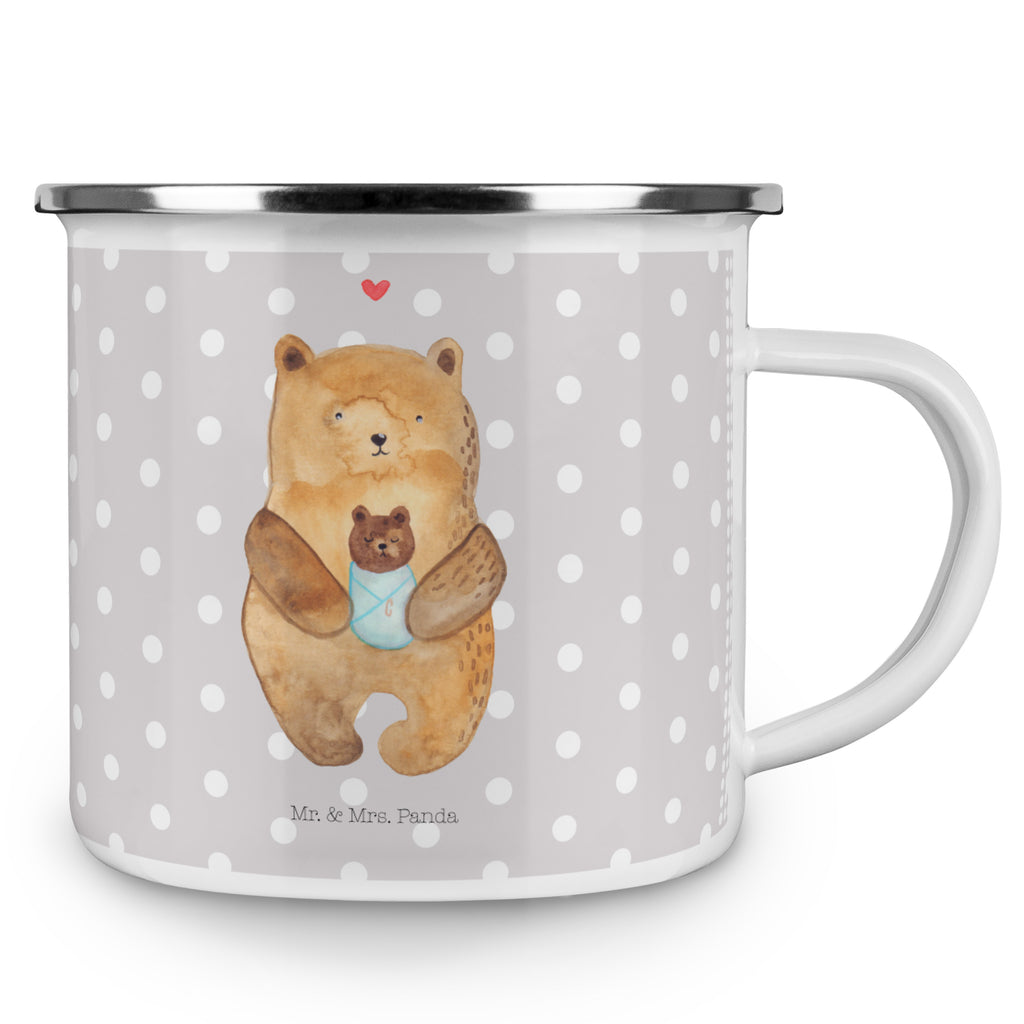 Camping Emaille Tasse Bär mit Baby Campingtasse, Trinkbecher, Metalltasse, Outdoor Tasse, Emaille Trinkbecher, Blechtasse Outdoor, Emaille Campingbecher, Edelstahl Trinkbecher, Metalltasse für Camping, Kaffee Blechtasse, Camping Tasse Metall, Bär, Teddy, Teddybär, Eltern, Mutter, Baby, Taufe, Geburt, Nichte, Neffe, Enkel, Enkelin, Täufling, Geburtstag, Glückwunsch
