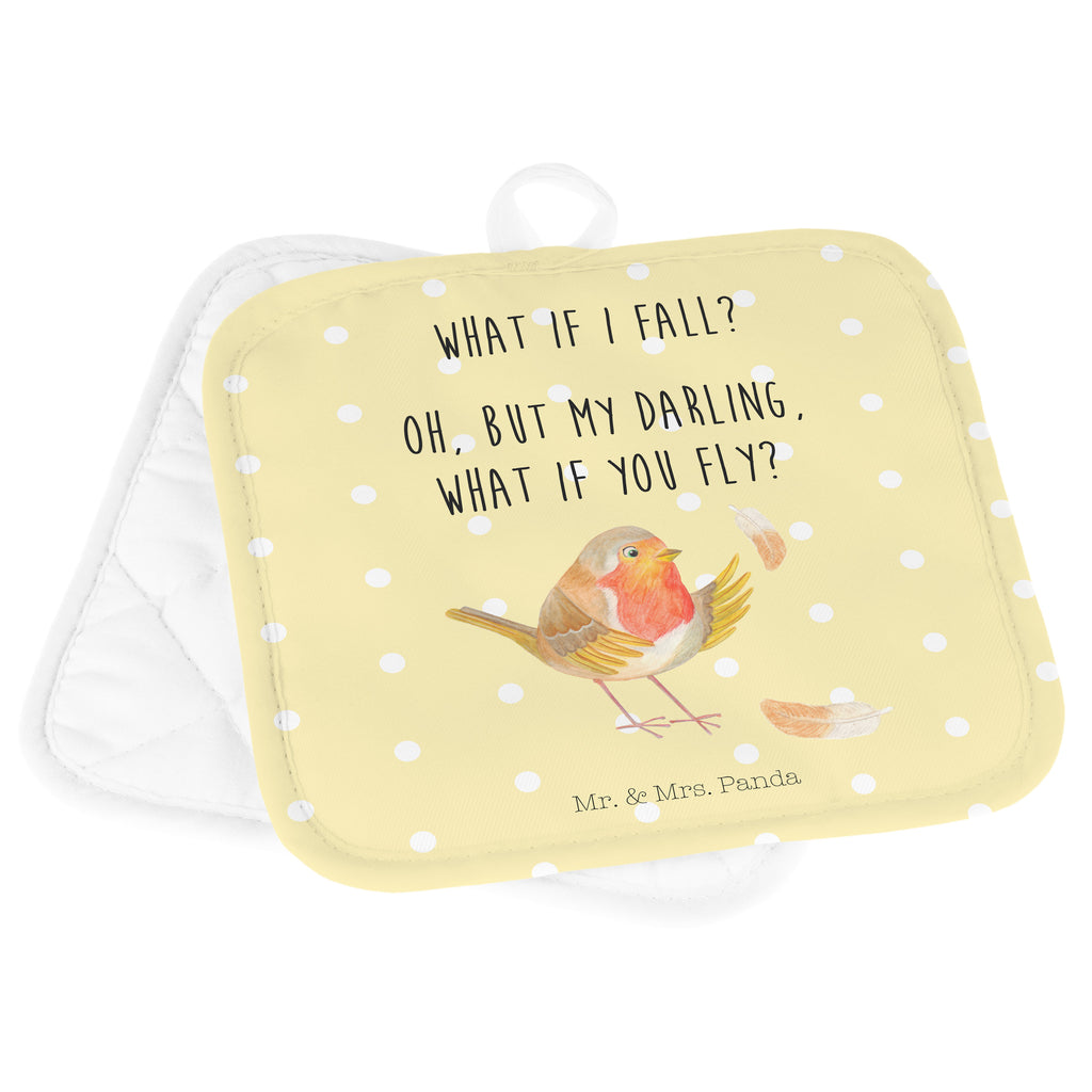 2er Set Topflappen  Rotkehlchen mit Federn Topflappen, Topfuntersetzer, Ofenhandschuh, Topflappen Set, Topflappen lustig, Topflappen mit Spruch, Tiermotive, Gute Laune, lustige Sprüche, Tiere, What if i fall, Rotkehlchen, Spruch Motivation, Spruch Mut, Vogel, Motivation Sprüche, Motivationsbilder, fliegen