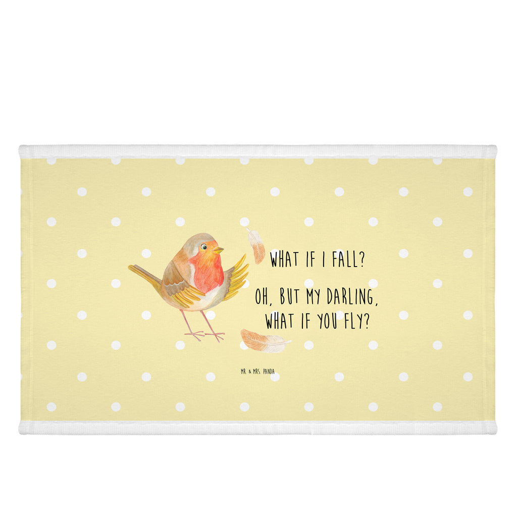 50 x 100 Handtuch Rotkehlchen mit Federn Handtuch, Badehandtuch, Badezimmer, Handtücher, groß, Kinder, Baby, Tiermotive, Gute Laune, lustige Sprüche, Tiere, What if i fall, Rotkehlchen, Spruch Motivation, Spruch Mut, Vogel, Motivation Sprüche, Motivationsbilder, fliegen