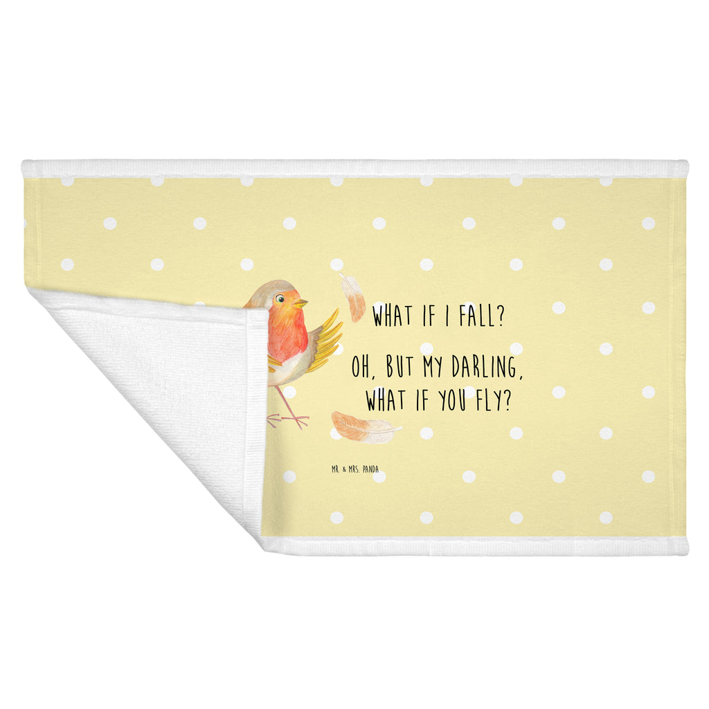 50 x 100 Handtuch Rotkehlchen mit Federn Handtuch, Badehandtuch, Badezimmer, Handtücher, groß, Kinder, Baby, Tiermotive, Gute Laune, lustige Sprüche, Tiere, What if i fall, Rotkehlchen, Spruch Motivation, Spruch Mut, Vogel, Motivation Sprüche, Motivationsbilder, fliegen