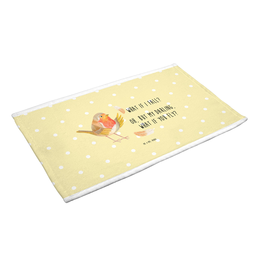 50 x 100 Handtuch Rotkehlchen mit Federn Handtuch, Badehandtuch, Badezimmer, Handtücher, groß, Kinder, Baby, Tiermotive, Gute Laune, lustige Sprüche, Tiere, What if i fall, Rotkehlchen, Spruch Motivation, Spruch Mut, Vogel, Motivation Sprüche, Motivationsbilder, fliegen