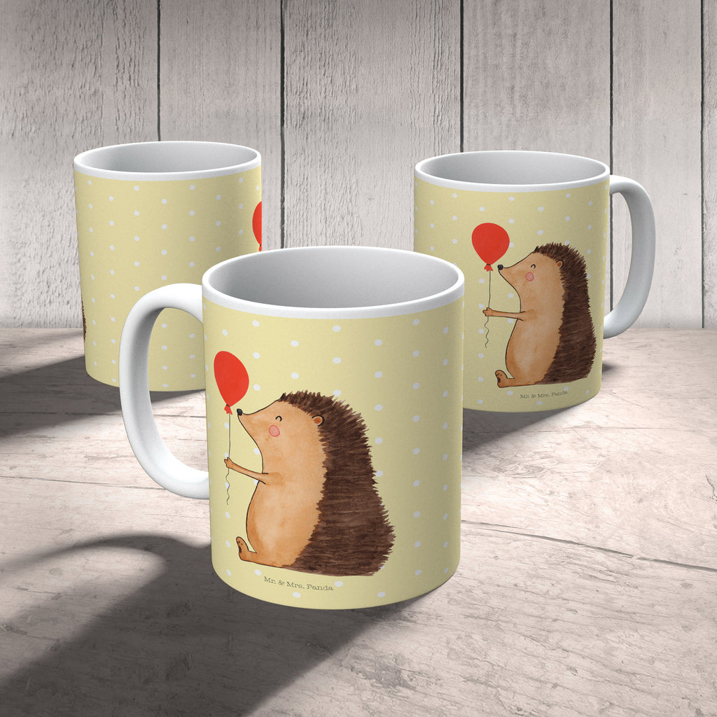 Tasse Igel mit Luftballon Igel, Geburtstag, Herzlichen Glückwunsch, Glückwunsch, Geburtstagskind, Ballon, Happy Birthday Becher, Kaffeetasse, Kaffeebecher, Tee, Frühstück, Büro  süße Tiermotive, gute Laune, lustige Sprüche, Tiere