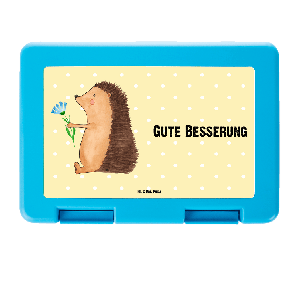 Brotdose Igel mit Blume Brotbox, Snackbox, Lunch box, Butterbrotdose, Brotzeitbox, Tiermotive, Gute Laune, lustige Sprüche, Tiere, Igel, Gute Besserung, Genesungswünsche, Krankheit, Krankenhaus, krank, Besuch