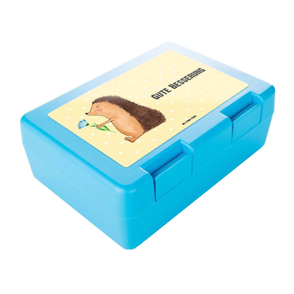 Brotdose Igel mit Blume Brotbox, Snackbox, Lunch box, Butterbrotdose, Brotzeitbox, Tiermotive, Gute Laune, lustige Sprüche, Tiere, Igel, Gute Besserung, Genesungswünsche, Krankheit, Krankenhaus, krank, Besuch