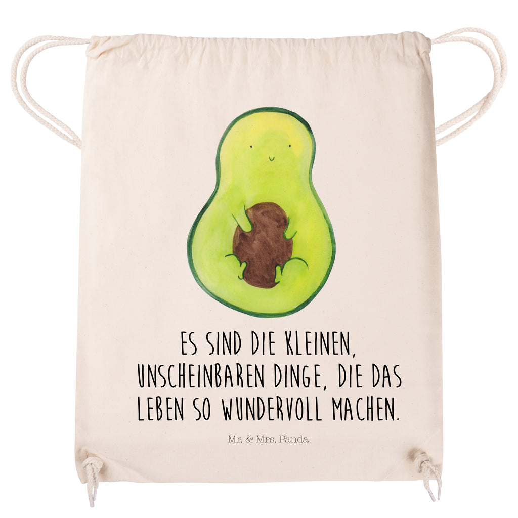 Sportbeutel Avocado mit Kern Turnbeutel, Beutel, Sporttasche, Tasche, Stoffbeutel, Avocado, Veggie, Vegan, Gesund, Avokado, Avocadokern, Kern, Pflanze, Spruch Leben