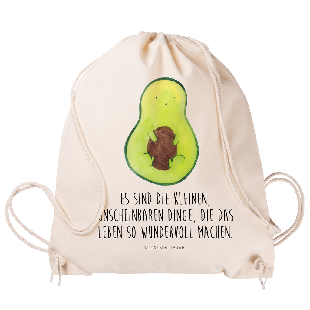Sportbeutel Avocado mit Kern Turnbeutel, Beutel, Sporttasche, Tasche, Stoffbeutel, Avocado, Veggie, Vegan, Gesund, Avokado, Avocadokern, Kern, Pflanze, Spruch Leben