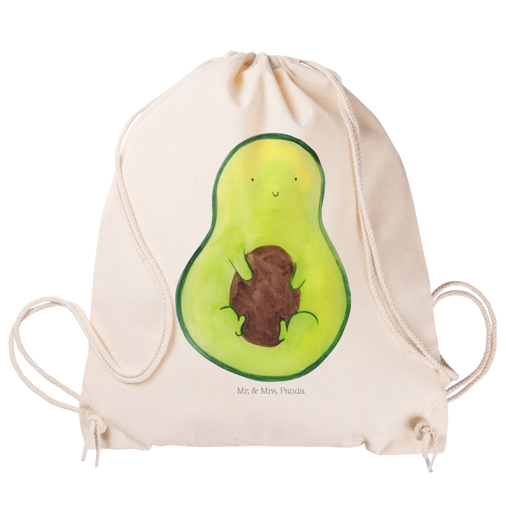 Sportbeutel Avocado mit Kern Turnbeutel, Beutel, Sporttasche, Tasche, Stoffbeutel, Avocado, Veggie, Vegan, Gesund, Avokado, Avocadokern, Kern, Pflanze, Spruch Leben