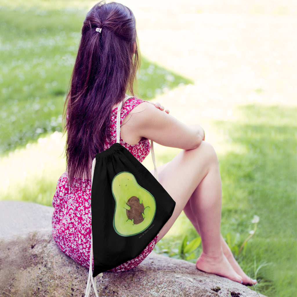 Sportbeutel Avocado mit Kern Turnbeutel, Beutel, Sporttasche, Tasche, Stoffbeutel, Avocado, Veggie, Vegan, Gesund, Avokado, Avocadokern, Kern, Pflanze, Spruch Leben
