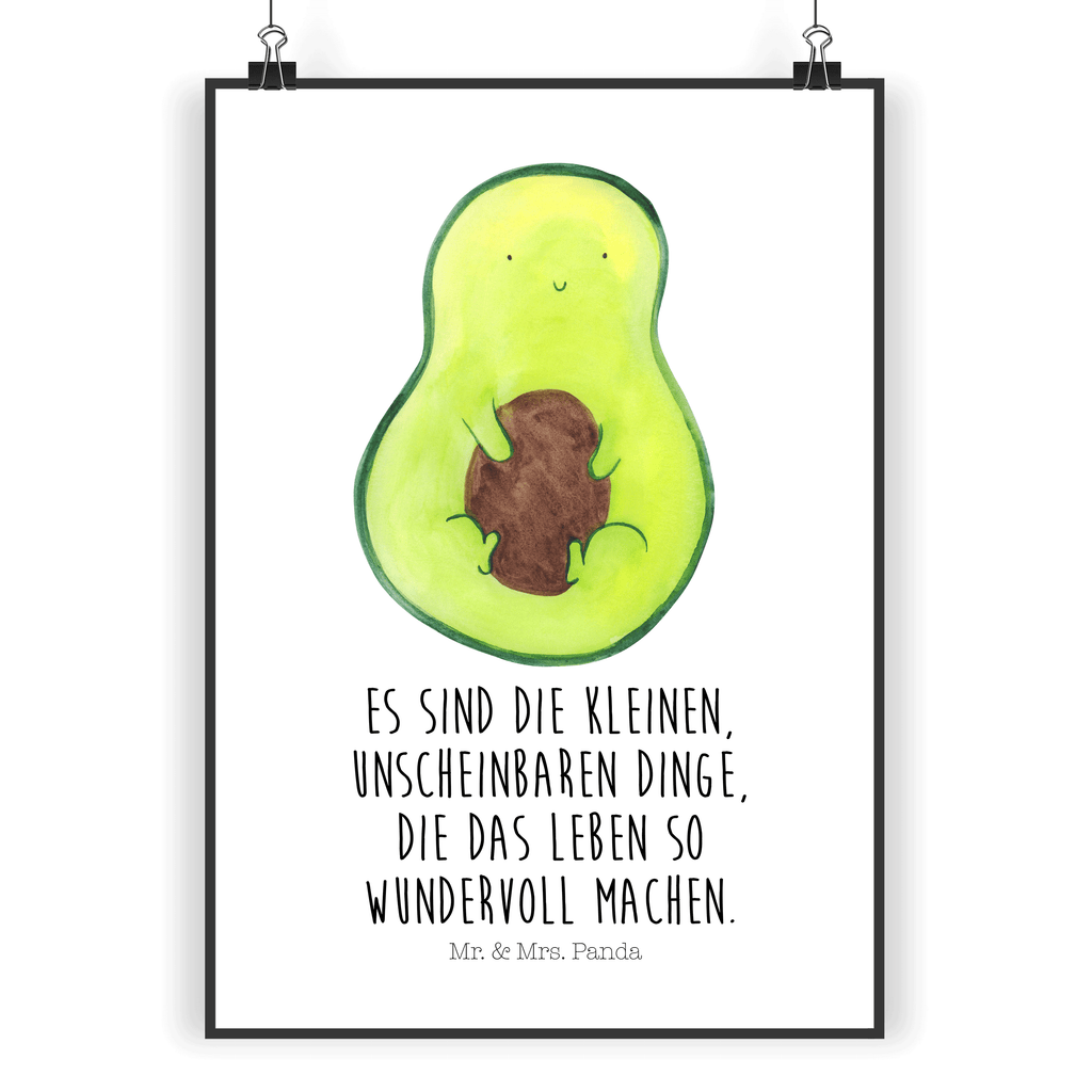 Poster Avocado mit Kern Poster, Wandposter, Bild, Wanddeko, Küchenposter, Kinderposter, Wanddeko Bild, Raumdekoration, Wanddekoration, Handgemaltes Poster, Mr. & Mrs. Panda Poster, Designposter, Kunstdruck, Posterdruck, Avocado, Veggie, Vegan, Gesund, Avokado, Avocadokern, Kern, Pflanze, Spruch Leben