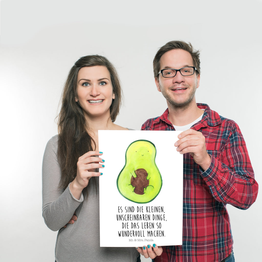 Poster Avocado mit Kern Poster, Wandposter, Bild, Wanddeko, Küchenposter, Kinderposter, Wanddeko Bild, Raumdekoration, Wanddekoration, Handgemaltes Poster, Mr. & Mrs. Panda Poster, Designposter, Kunstdruck, Posterdruck, Avocado, Veggie, Vegan, Gesund, Avokado, Avocadokern, Kern, Pflanze, Spruch Leben