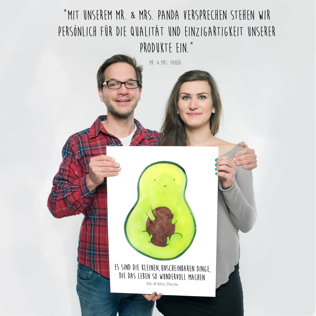 Poster Avocado mit Kern Poster, Wandposter, Bild, Wanddeko, Küchenposter, Kinderposter, Wanddeko Bild, Raumdekoration, Wanddekoration, Handgemaltes Poster, Mr. & Mrs. Panda Poster, Designposter, Kunstdruck, Posterdruck, Avocado, Veggie, Vegan, Gesund, Avokado, Avocadokern, Kern, Pflanze, Spruch Leben