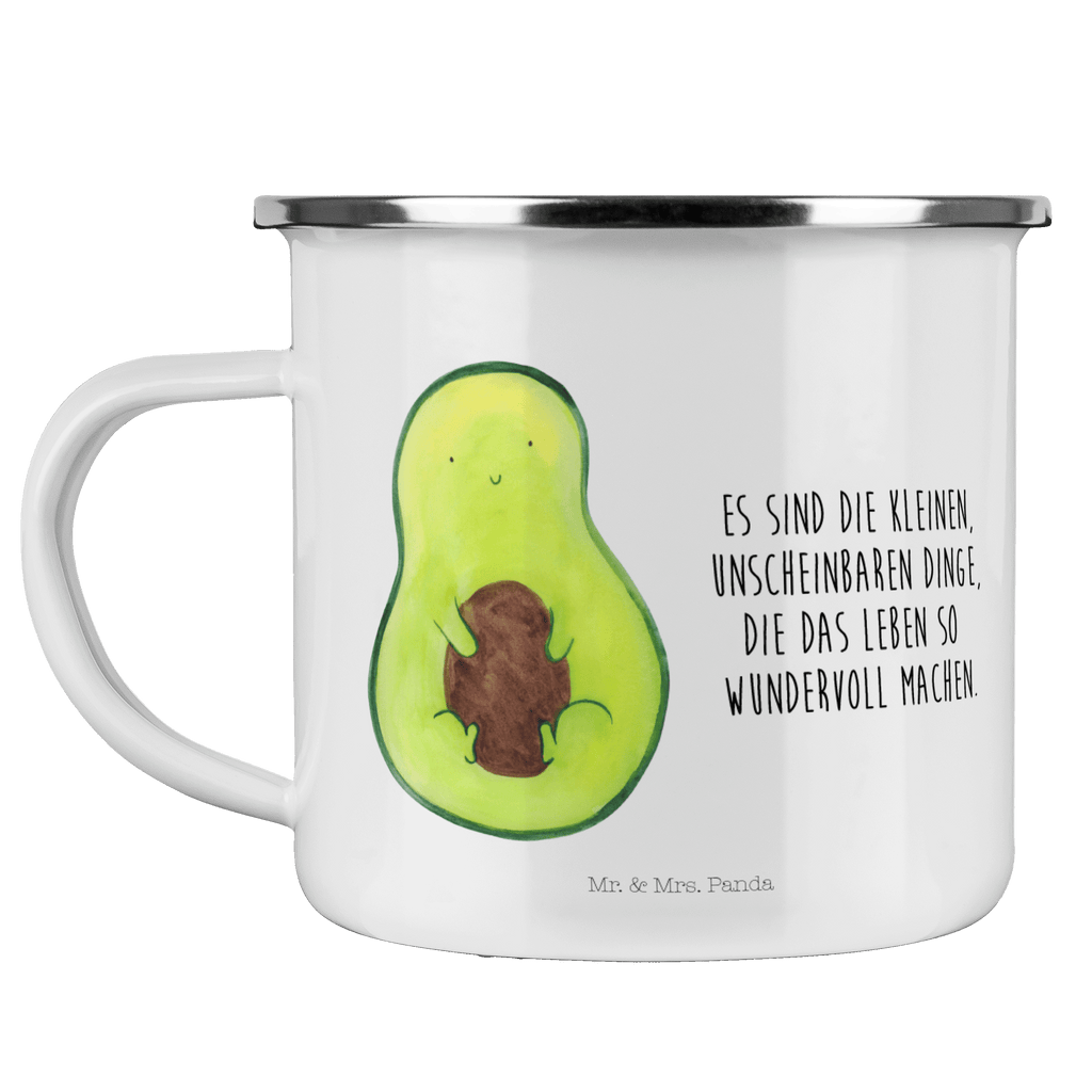 Camping Emaille Tasse Avocado mit Kern Campingtasse, Trinkbecher, Metalltasse, Outdoor Tasse, Emaille Trinkbecher, Blechtasse Outdoor, Emaille Campingbecher, Edelstahl Trinkbecher, Metalltasse für Camping, Kaffee Blechtasse, Camping Tasse Metall, Avocado, Veggie, Vegan, Gesund, Avokado, Avocadokern, Kern, Pflanze, Spruch Leben