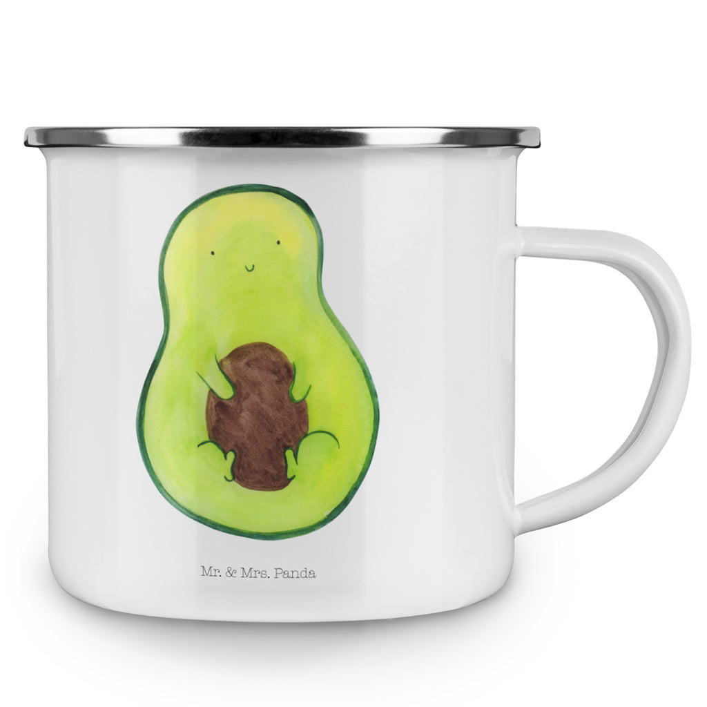 Camping Emaille Tasse Avocado mit Kern Campingtasse, Trinkbecher, Metalltasse, Outdoor Tasse, Emaille Trinkbecher, Blechtasse Outdoor, Emaille Campingbecher, Edelstahl Trinkbecher, Metalltasse für Camping, Kaffee Blechtasse, Camping Tasse Metall, Avocado, Veggie, Vegan, Gesund, Avokado, Avocadokern, Kern, Pflanze, Spruch Leben