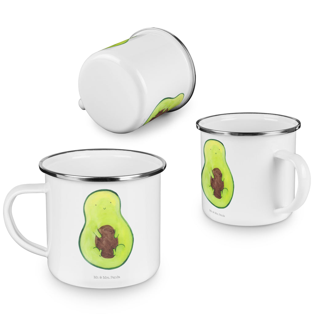 Camping Emaille Tasse Avocado mit Kern Campingtasse, Trinkbecher, Metalltasse, Outdoor Tasse, Emaille Trinkbecher, Blechtasse Outdoor, Emaille Campingbecher, Edelstahl Trinkbecher, Metalltasse für Camping, Kaffee Blechtasse, Camping Tasse Metall, Avocado, Veggie, Vegan, Gesund, Avokado, Avocadokern, Kern, Pflanze, Spruch Leben