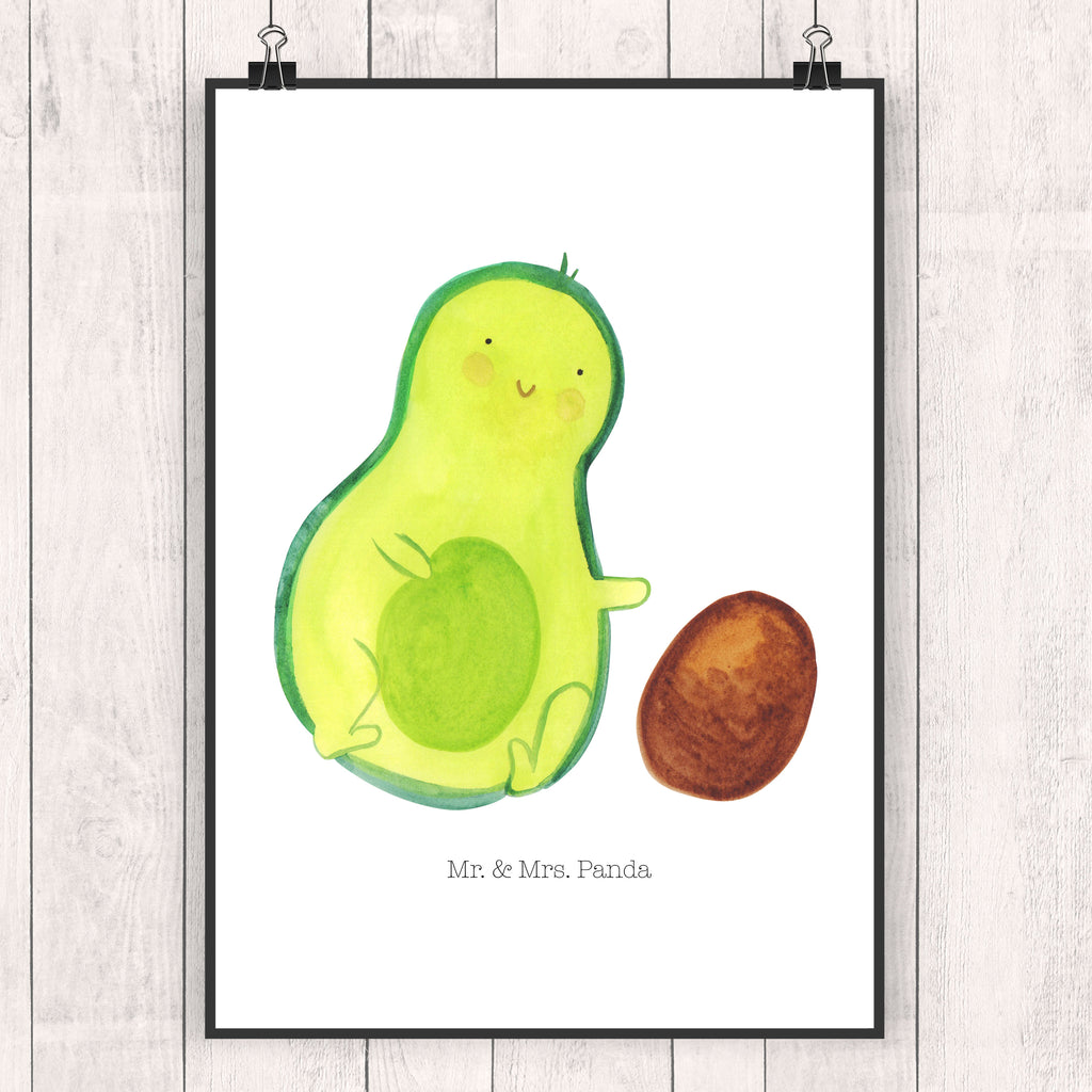 Poster Avocado rollt Kern Poster, Wandposter, Bild, Wanddeko, Küchenposter, Kinderposter, Wanddeko Bild, Raumdekoration, Wanddekoration, Handgemaltes Poster, Mr. & Mrs. Panda Poster, Designposter, Kunstdruck, Posterdruck, Avocado, Veggie, Vegan, Gesund, Avocados, Schwanger, Geburt, Geburtstag, Säugling, Kind, erstes Kind, zur Geburt, Schwangerschaft, Babyparty, Baby, große Liebe, Liebe, Love