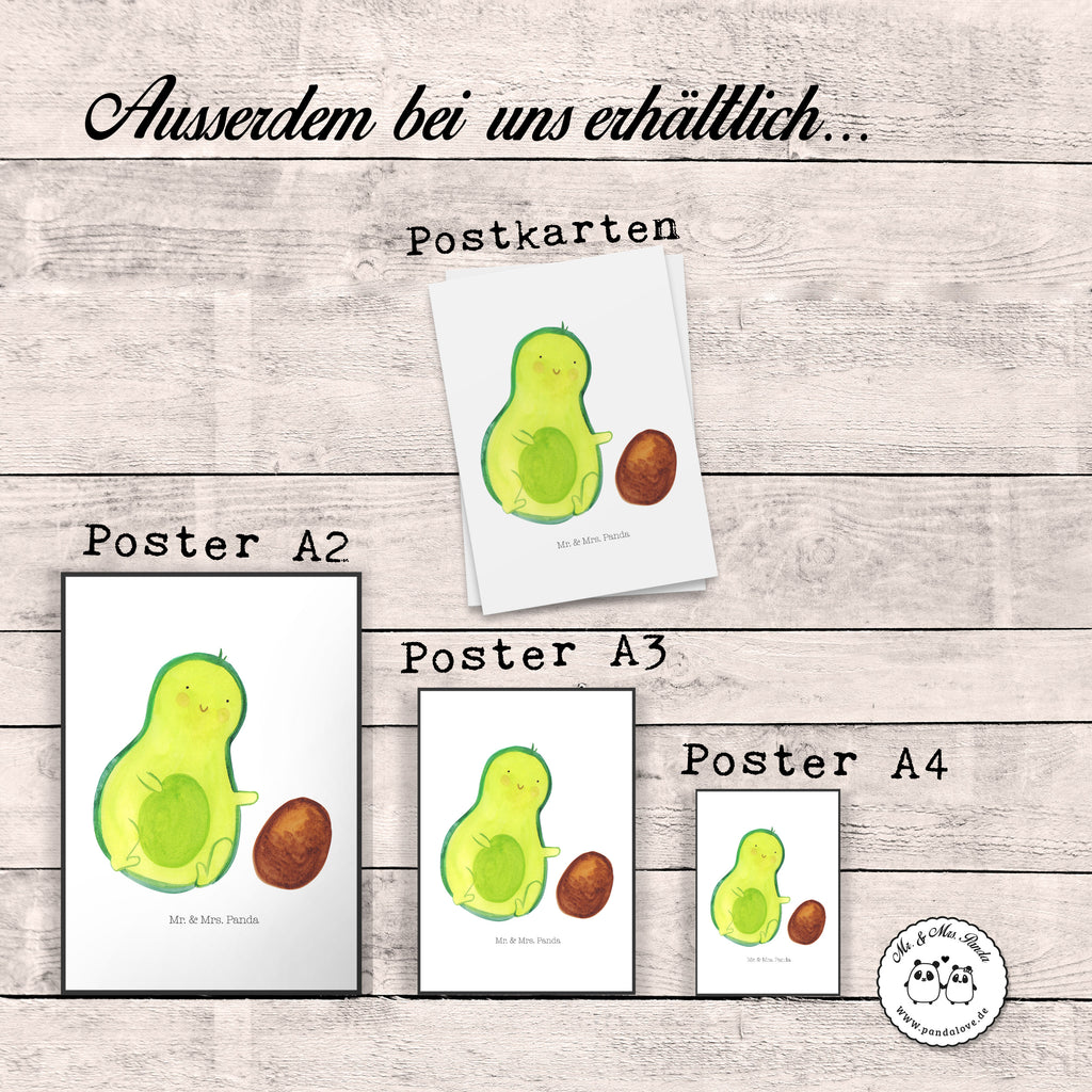 Poster Avocado rollt Kern Poster, Wandposter, Bild, Wanddeko, Küchenposter, Kinderposter, Wanddeko Bild, Raumdekoration, Wanddekoration, Handgemaltes Poster, Mr. & Mrs. Panda Poster, Designposter, Kunstdruck, Posterdruck, Avocado, Veggie, Vegan, Gesund, Avocados, Schwanger, Geburt, Geburtstag, Säugling, Kind, erstes Kind, zur Geburt, Schwangerschaft, Babyparty, Baby, große Liebe, Liebe, Love