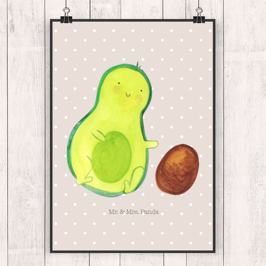 Poster Avocado rollt Kern Poster, Wandposter, Bild, Wanddeko, Küchenposter, Kinderposter, Wanddeko Bild, Raumdekoration, Wanddekoration, Handgemaltes Poster, Mr. & Mrs. Panda Poster, Designposter, Kunstdruck, Posterdruck, Avocado, Veggie, Vegan, Gesund, Avocados, Schwanger, Geburt, Geburtstag, Säugling, Kind, erstes Kind, zur Geburt, Schwangerschaft, Babyparty, Baby, große Liebe, Liebe, Love